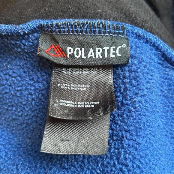 North Face Polartec Jacket Blue Grey Fleece Zipper Pullover Boys Pockets XL - Picture 7 of 8